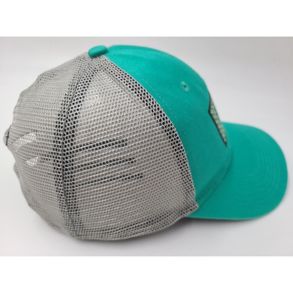 Women Killik American Flag Mesh Trucker Snapback Hat Cap Outdoors Hike Teal Gray - Picture 6 of 11